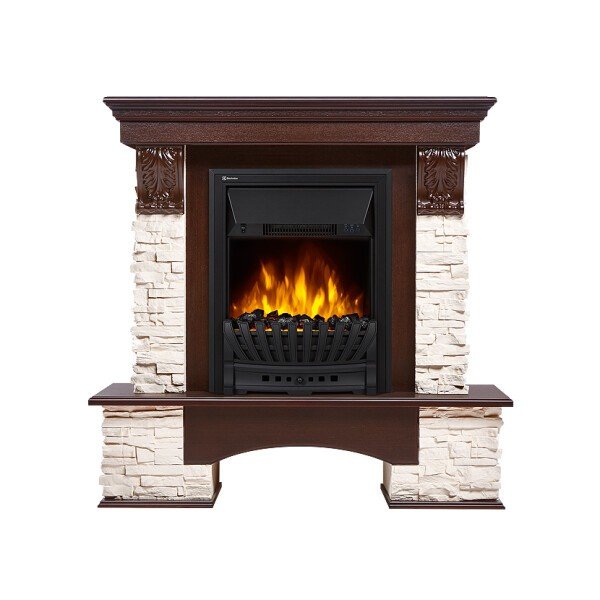 Портал каминный Firelight Pietra Classic белый/темный дуб